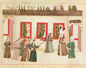 Ms 1671スルタンとお気に入りの音楽家や歌手、1580年頃 作： Islamic School